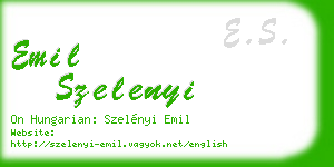 emil szelenyi business card